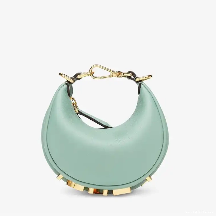 Affordable HOT Hobo Nano Mint Bag Calf Green Fendi Leather In Fendigraphy 0512